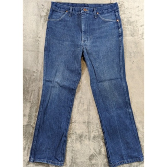Wrangler Jeans Mens 36x30 Blue Denim 938PWD Straight Fit Western Cowboy 32x28 - Picture 1 of 12